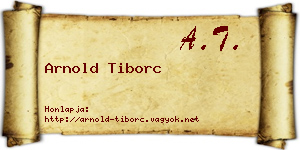 Arnold Tiborc névjegykártya